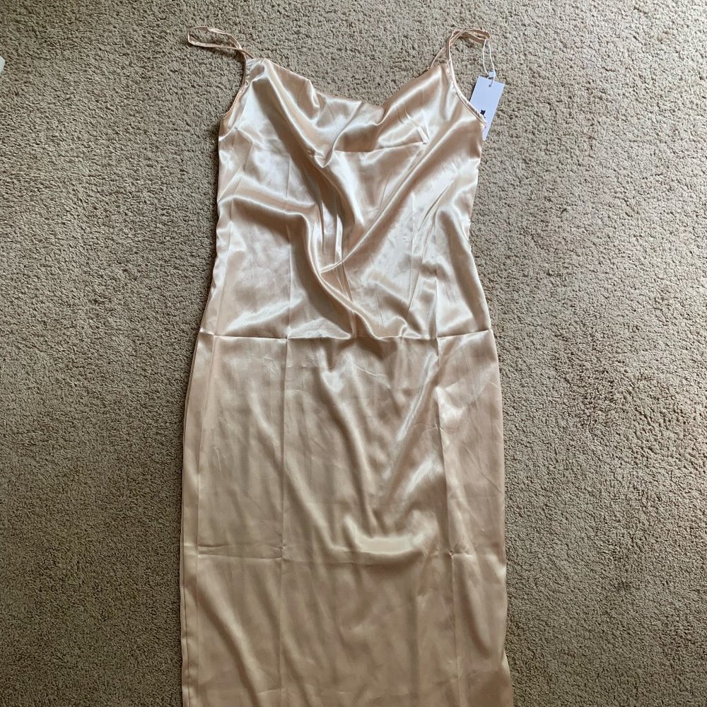 Gold Silk Maxi Dress in a size M